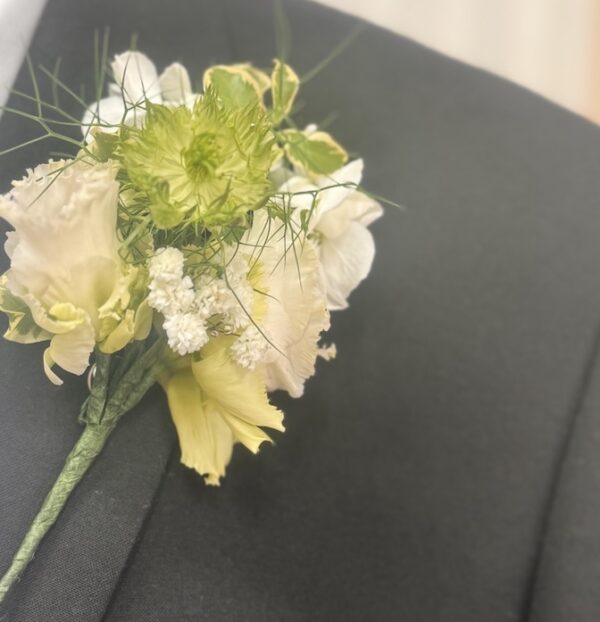 wedding buttonhole white